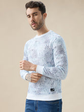 Men's Tropical All-Over Print Round Neck Full Sleeves Regular Fit T-Shirt